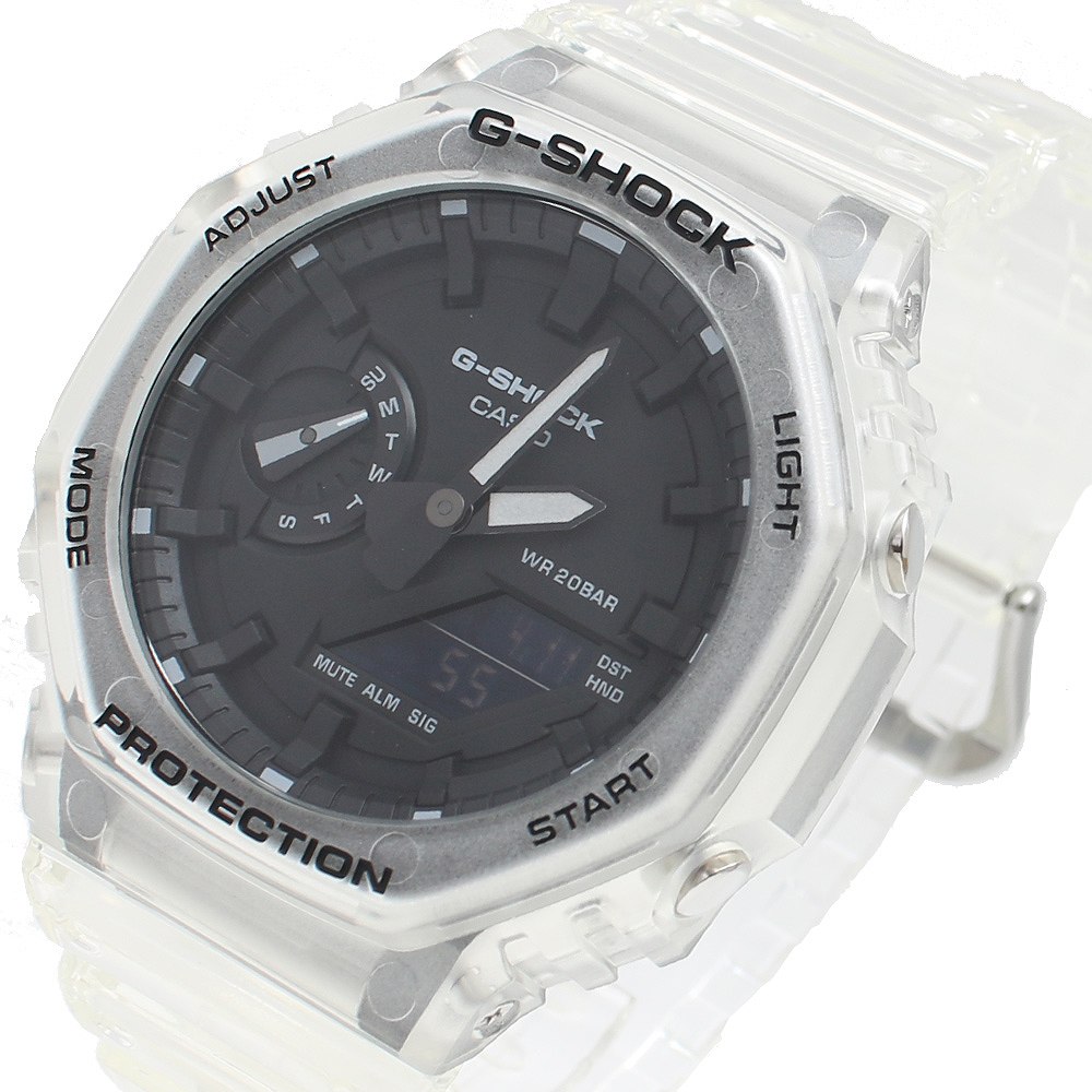 カシオ CASIO ウォッチ GA-2100SKE-7A メンズ レディース Gぼうぜん自失 G-SHOCK スケルトンつづき物 石英 黒いこと せつ然たる