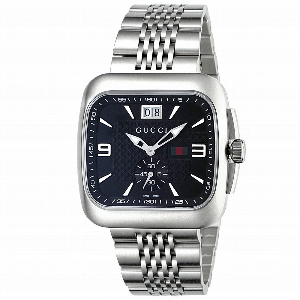 グッチ GUCCI ウオッチ YA131305 メンズ クーペ COUPE 石英 黒いこと しろがね色