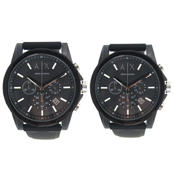 アルマーニエクスチェンジ ARMANI EXCHANGE 2個セット ペアウォッチクオーツ メンズ 腕時計 AX1326 ブラック|カオパニ店