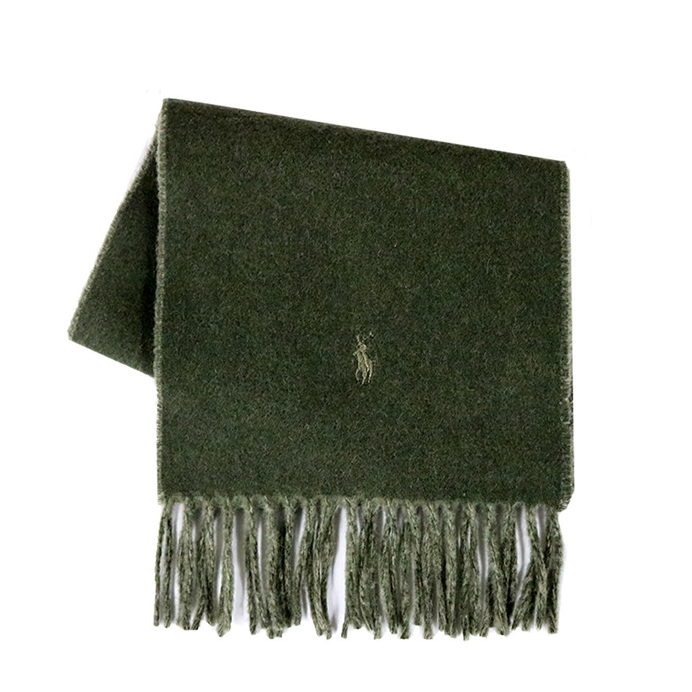 ポロラルフローレン POLO RALPH LAUREN マフラー PC0455-307 リバーシブル 同色刺繍ロゴ Green thermalgreen マフラー|カオパニ店