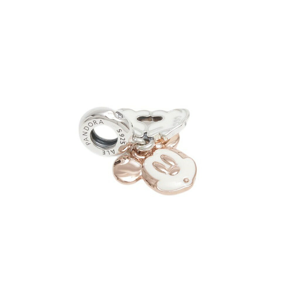 パンドラ PANDORA Disney Mickey Mouse Double Dangle Charm 腕輪惹きつける 780112C01 レディース しろがね色