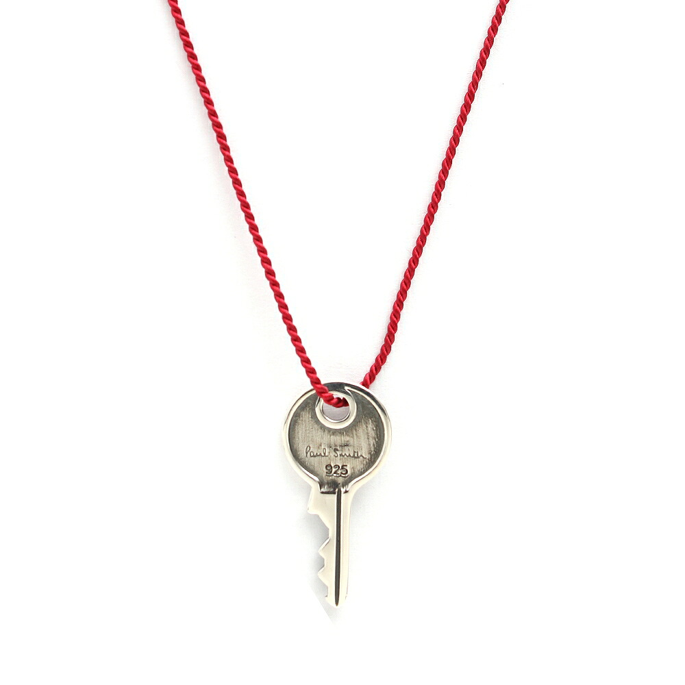 極点スミス PAUL SMITH 首飾り M1A-NECK-JKEY-82 メンズ レディース 鍵画題 82 しろがね色 赤いこと
