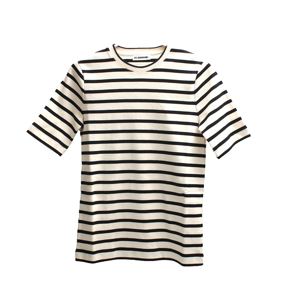 ジルサンダー JIL SANDER Tシャツ J40GC0111-J46497-080-M レディース クリーム ボーダー JILSANDER｜カオパニ店