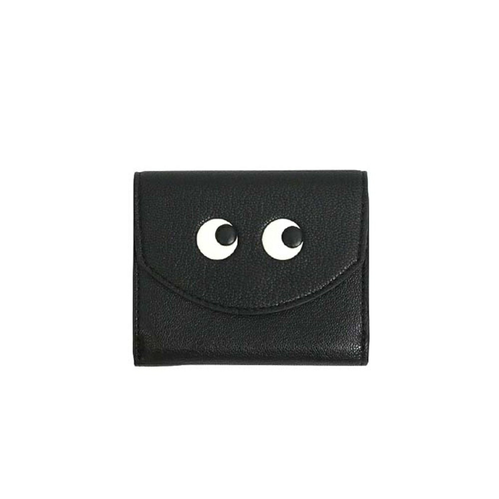 アニヤハインドマーチ ANYA HINDMARCH Eyes ミニ・トライフォールド・ウォレット 三つ折り紙入れ 195645 ユニ一発やる Black(黒いこと)