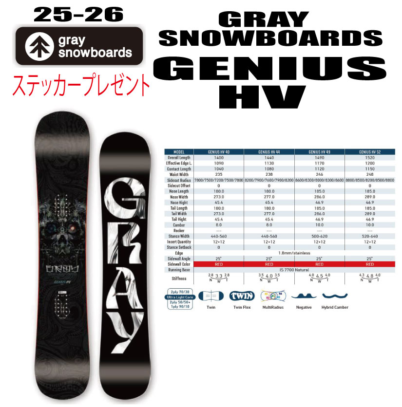 楽天市場】予約商品☆25-26モデル☆GRAY SNOWBOARDS（グレイ