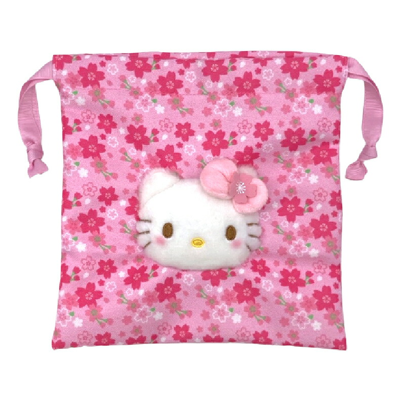 楽天市場】 ハローキティ 桜着物 ボアフェイス巾着 巾着袋 サンリオ