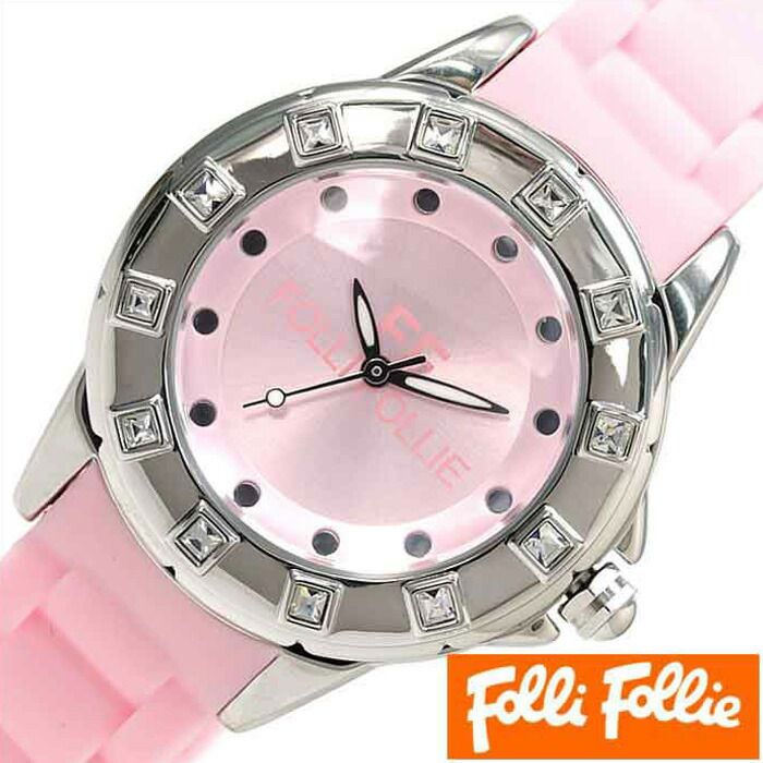 時計 シリコン レディース フォリフォリ腕時計 FolliFollie時計 FolliFollie 腕時計 フォリフォリ ピンク WF8A024ZPPI アナログ ジュエリー ストーン ダイヤ クリスタル ジルコニア シルバー ご褒美 おしゃれ 防水 プレゼント ホワイトデー ギフト 母の日