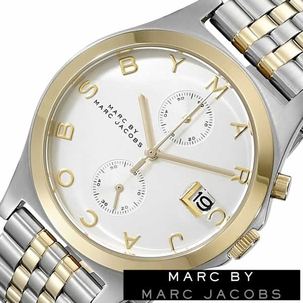 最も信頼できる マークバイマークジェイコブス 時計 Marcjacobs マークジェイコブス 腕時計 Marcjacobs マークバイ Marcby マーク 時計マーク ジェイコブス スリム The Slim レディース シルバー Mbm3381 クロノグラフ ゴールド ツートン 新生活 プレゼント ギフト