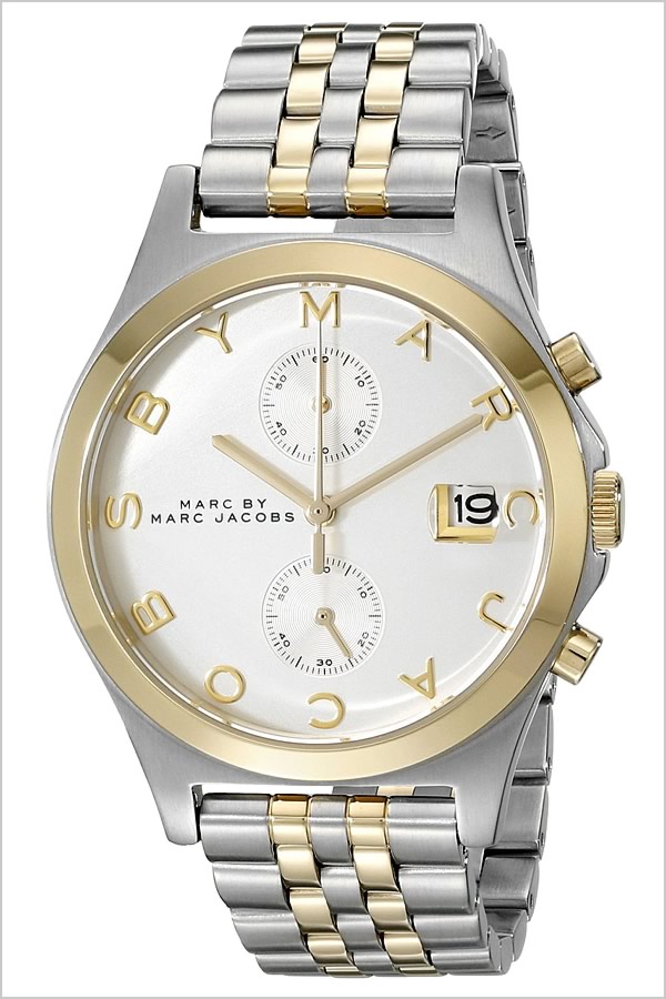 最も信頼できる マークバイマークジェイコブス 時計 Marcjacobs マークジェイコブス 腕時計 Marcjacobs マークバイ Marcby マーク 時計マーク ジェイコブス スリム The Slim レディース シルバー Mbm3381 クロノグラフ ゴールド ツートン 新生活 プレゼント ギフト