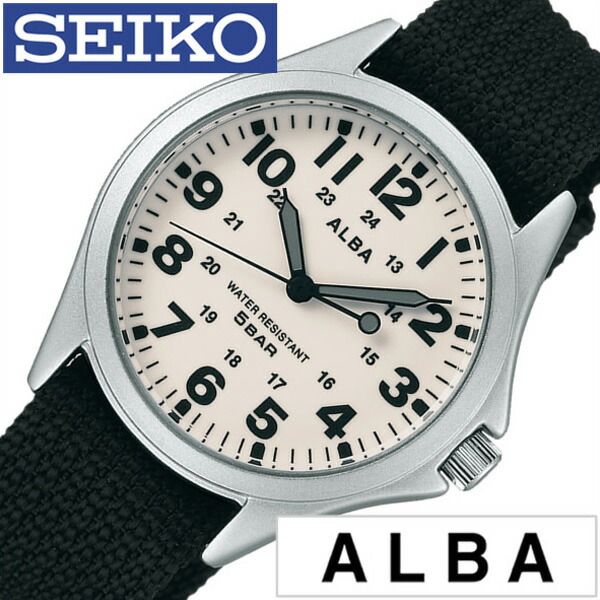 セイコーアルバ 腕時計 SEIKOALBA時計 SEIKO ALBA セイコー アルバ 時計 メンズ ホワイト AQPK401 NATO ベルト 正規品 アナログ スタンダード ブラック シルバー おしゃれ ブランド 新生活 プレゼント 新社会人 入学 卒業 ギフト 観光 旅行 遠足