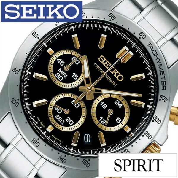 SEIKO 腕時計 SBTR013 SPIRIT BLACK/SILVER【クォーツ】Men's SEIKO Seiko Spirit SBTR013 Men's Watch Chronograph New in