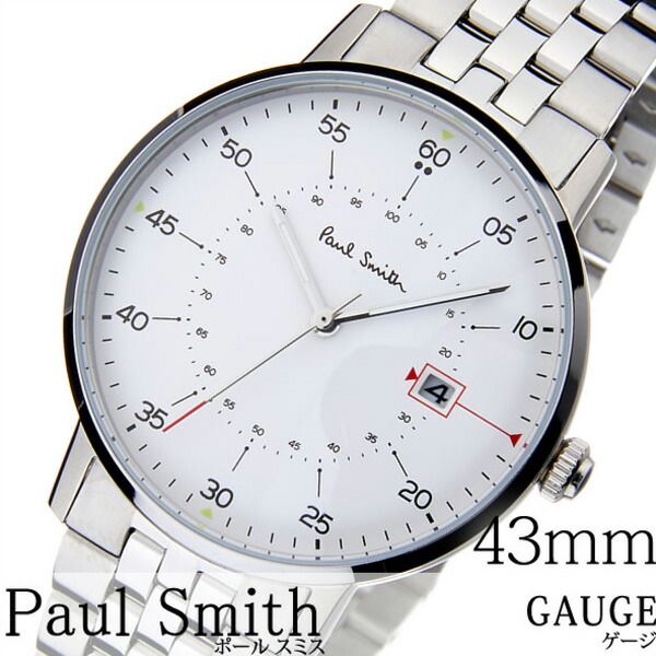 人気沸騰ブラドン ポールスミス腕時計paul Smith時計paul Smith 腕時計ポールスミス時計ゲージgauge メンズホワイトp10074 新作高級メタルベルトシンプルトレンドブランドおすすめギフトプレゼントシルバー おしゃれ腕時計 52 Off Paul