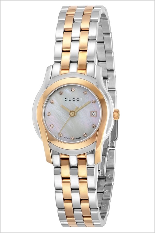 Gucci - 稼働品☆GUCCI QZ 5500L レディース腕時計 シルバーカラー