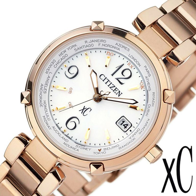 大感謝祭セール 腕時計 時計 シチズン腕時計 ハッピーフライト ポイント10倍 Citizen ティタニア 人気 クロスシー 機能 Titania ライン Xc シチズン Line Happy Flight レディース ゴールド ホワイト Ec1042 51a エコドライブ ソーラー電波 おしゃれ 防水