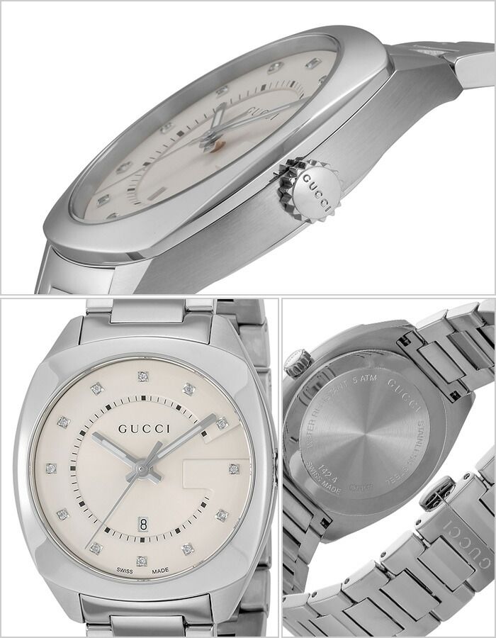 現金特価 時計 機械式 あす楽 グッチ腕時計 Gucci Gg2570 Gg2570 ホワイト Gucci時計 18 腕時計 アウトレット グッチ メンズ Ya スイス製 シンプル シルバー ギフト 名入れ プレゼント ペアウォッチ 人気 ブランド ファッション おしゃれ 送料無料