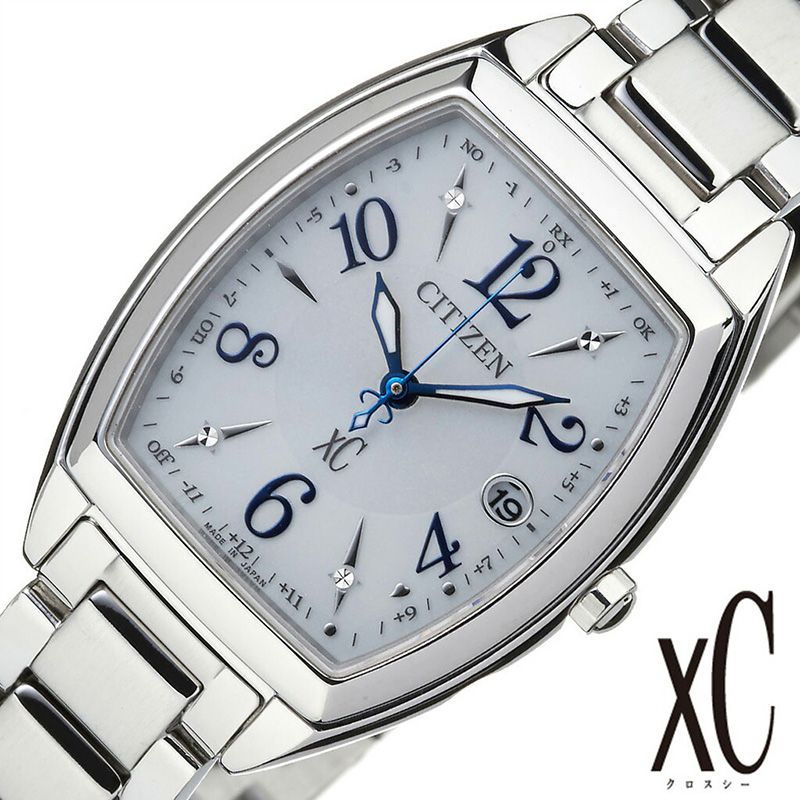 シチズン クロスシー 腕時計 ソーラー電波 CITIZEN 時計 ｘC スチールライン ハッピーフライト Stainless Steel Line Happy Flight レディース ES9391-54A 正規品 上品電波時計 トノー型 シンプル 新生活 プレゼント ホワイトデー ギフト 旅行 遠足 母の日