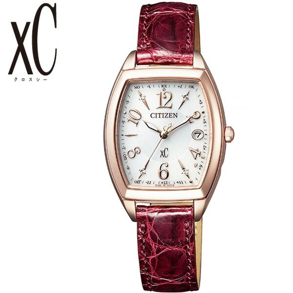 シチズン腕時計 CITIZEN時計 CITIZEN 腕時計 シチズン 時計 クロスシー ハッピーフライト サクラ色 xC Happy Flight レディース 女性 ES9394-56A 正規品 ソーラー 電波 海外 出張 ワニ革ベルト トノー型 ブランド プレゼント 新社会人 入学 卒業 ギフト 母の日