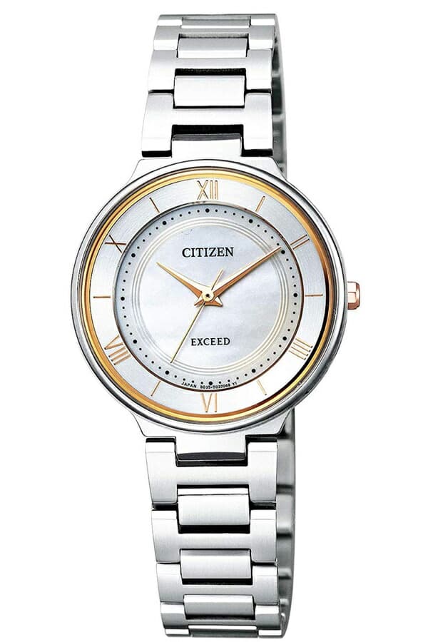 腕時計 時計 エクシード ブランド レディース メタル Citizen シチズン腕時計 シチズン プレゼント インスタ映え Citizen時計 Exceed ホワイト Ex90 57p アナログ ゴールド ギフト シンプル 人気 ラウンド ビジネス ファッション カジュアル クリスマス 誕生日 冬