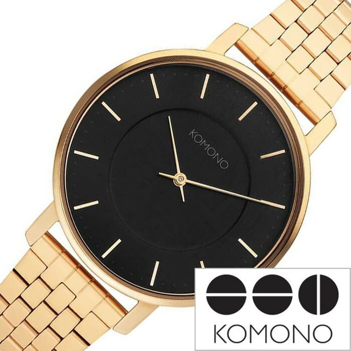 コモノ腕時計 KOMONO時計 KOMONO 腕時計 コモノ 時計 ハーロウ HARLOW レディース 女性 彼女 妻 ブラック KOM-W4123 かわいい メタル メッシュ ベルト シンプル 丸 ラウンド ブランド 誕生日 新生活 プレゼント ホワイトデー ギフト 旅行 遠足