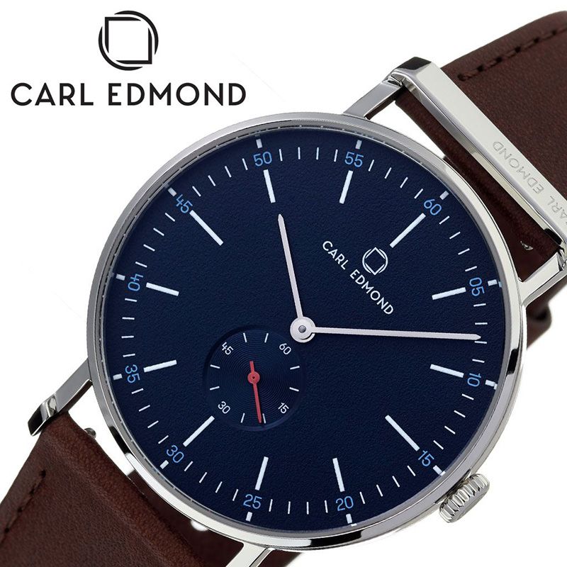 開店祝い カール エドモンド腕時計 Carl Edmond時計 Carledmond 腕時計 カールエドモンド 時計 リョーリット Ryolit メンズ ブルー Cer4054 Rb21 正規品 ブランド 北欧 レザー 革ベルト ペアウォッチ 30代 カップル お揃い 防水 男性 向け 新生活 プレゼント