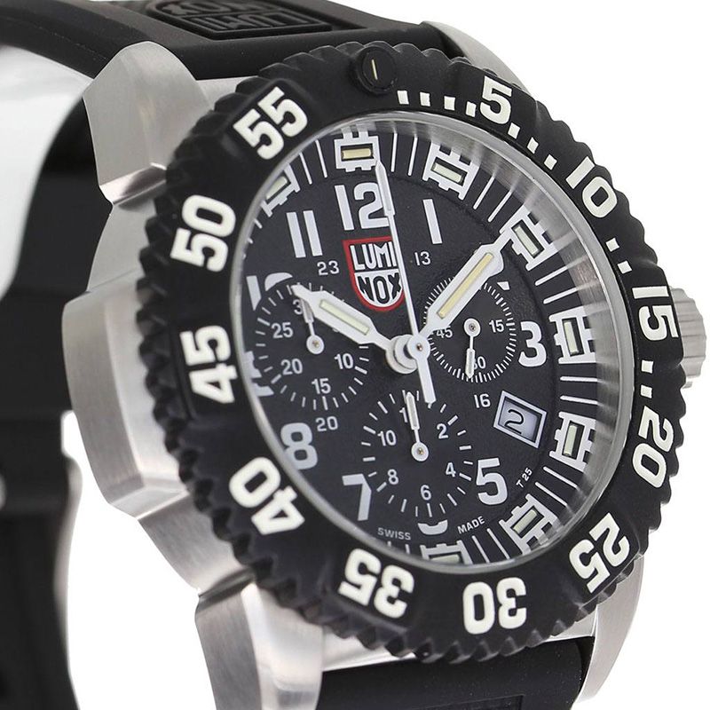 ルミノックス Luminox時計 ルミノックス腕時計 ストップウォッチ ブラック レザー Luminox メンズ Lm 3181 ブランド 時計 Navy 腕時計 ミリタリー クロノグラフ 日付カレンダー Seal ネイビーシールズ 軍隊 アメリカ 特殊部隊 頑丈防水 おしゃれ ブランドアクセと