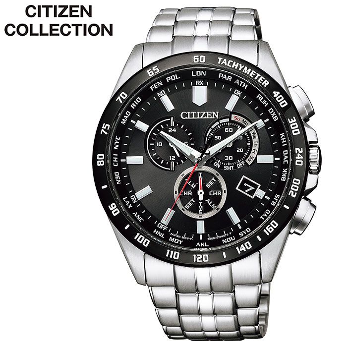 シチズン腕時計 CITIZEN時計 CITIZEN 腕時計 シチズン 時計 シチズンコレクション COLLECTION メンズ ブラック CB5874-90E ブランド 防水 日付カレンダー クロノグラフ 電波時計 電波ソーラー 新生活 プレゼント ギフト 旅行 遠足｜ブランドアクセと腕時計のカプセル