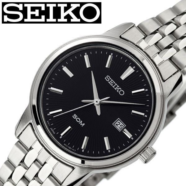 好評 セイコー腕時計 Seiko時計 Seiko 腕時計 セイコー 時計 レディース ブラック 黒 Sur663p1 人気 ブランド 防水 ステンレス ベルト カレンダー 逆輸入 限定 社会人 仕事 スーツ 彼女 妻 嫁 奥さん 大人 スタイリッシュ 上品 プレゼント