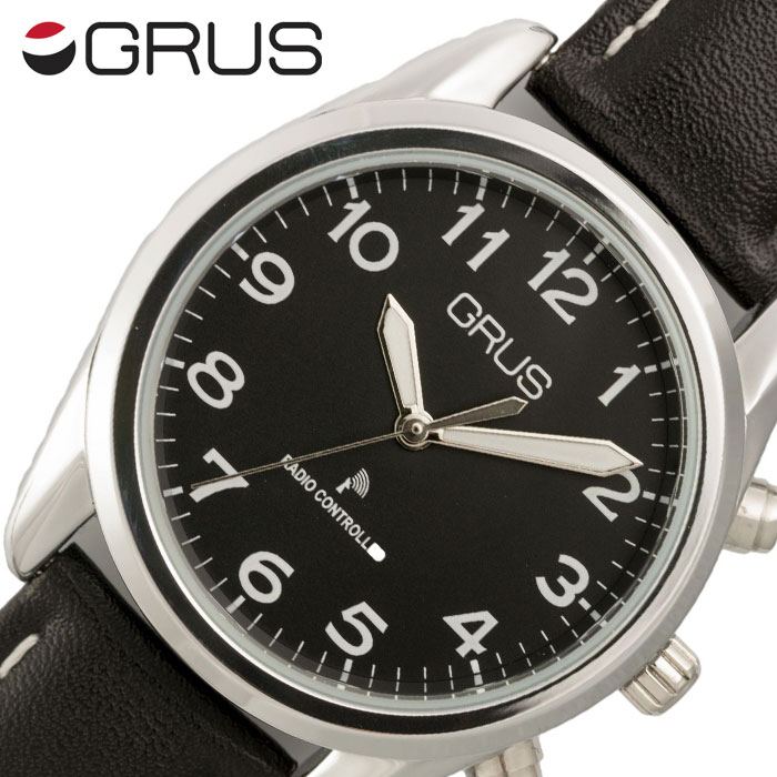 音声で時間をお知らせ ボイス電波時計 グルス腕時計 GRUS 時計 腕時計 グルス メンズ 男性 ブラック GRS003-03 人気 ブランド ボイスウォッチ トーキングウォッチ 音声報知 全盲 弱視者 盲目 視覚障がい者用 年配 新社会人 入学 卒業 ギフト 新生活