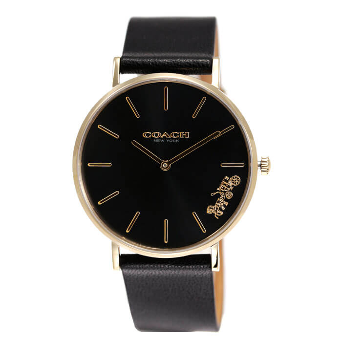 Coach時計 可愛い おすすめ 高級 ロゴ 女性 高級 革ベルト シンプル 30代 女性 50代 クリスマス コーチ 代 レディース 人気 Coach腕時計 ペリー トレンド プレゼント 40代 黒 ペリー ブラック ブランド 上品 Perry