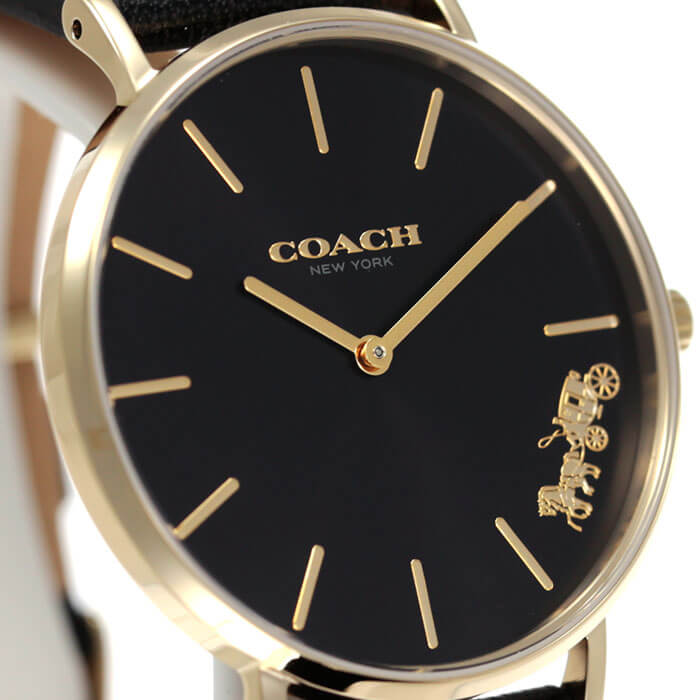 Coach時計 可愛い おすすめ 高級 ロゴ 女性 高級 革ベルト シンプル 30代 女性 50代 クリスマス コーチ 代 レディース 人気 Coach腕時計 ペリー トレンド プレゼント 40代 黒 ペリー ブラック ブランド 上品 Perry