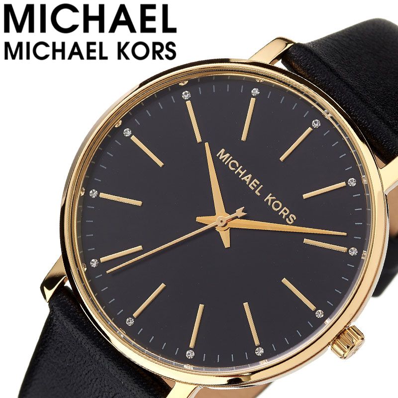 楽天市場 マイケルコース 腕時計 Michaelkors 時計 パイパー Pyper レディース 革ベルト 女性 ブラック 黒 Mk2747 人気 ブランド おしゃれ かわいい レザー ロゴ ビジネス オフィス カジュアル 秒針 大人 女性 彼女 妻 嫁 誕生日 記念日 ファッション 新生活 プレゼント