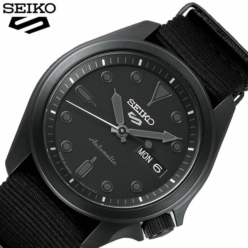 訳ありセール格安 5年保証 Seiko 5 Sports 腕時計 セイコー 5スポーツ 時計 ソリッドボーイストリート スタイル Solid Boy Street Style メンズ 男性 ブラック Sbsa059 人気 ブランド 防水 カレンダー 自動巻 スケルトン ファッション カジュアル ビジネス