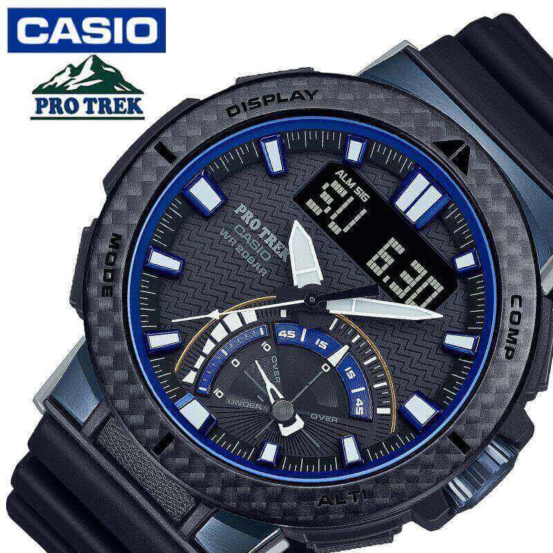 CASIO PRO TREK　 PRG-300　 ブラック＆ブルー（本体のみ） Amazon.co.jp: カシオ メンズ PRG-300CM-3CRプロ トレック