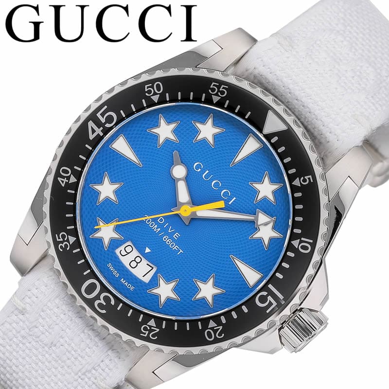 【楽天市場】グッチ 腕時計 GUCCI 時計 ダイヴ DIVE ユニセックス YA136340 ブルー ホワイト イタリア ブランド 高級