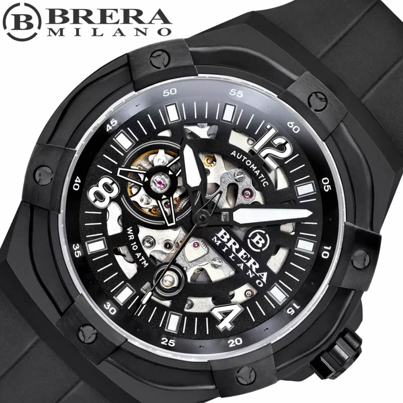 ブレラミラノ 腕時計 BRERA MILANO 時計 スーパースポルティーボ エヴォ SUPERSPORTIVO EVO メンズ ブラック 機械式 自動巻き オートマチック BMSSAS4503 イタリア ブランド 話題 かっこいい おすすめ おしゃれ ホワイトデー ギフト