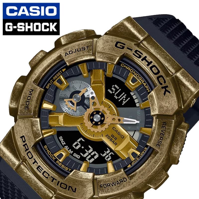 カシオ 腕時計 CASIO 時計 Gショック ジーショック スチームパンク G-SHOCK STEAMPUNK メンズ GM-110VG-1A9JR 男性 メタル ゴールド ブラック 防水 高性能 万能 フェス アウトドア キャンプ 景品 センス こだわり 特別 プレゼント 新社会人 入学 卒業 ギフト
