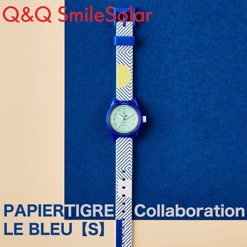 シチズン 腕時計 Q&Q 時計 軽い ソーラー 防水 スマイルソーラー Smile Solar パピエ ティグル PAPIER TIGRE R03A-501VK ブルー ホワイト LE BLEU ル 小さい 女の子 男の子 子供 キッズ レディース おしゃれ ブランド プレゼント 新社会人 入学 卒業 ギフト 母の日