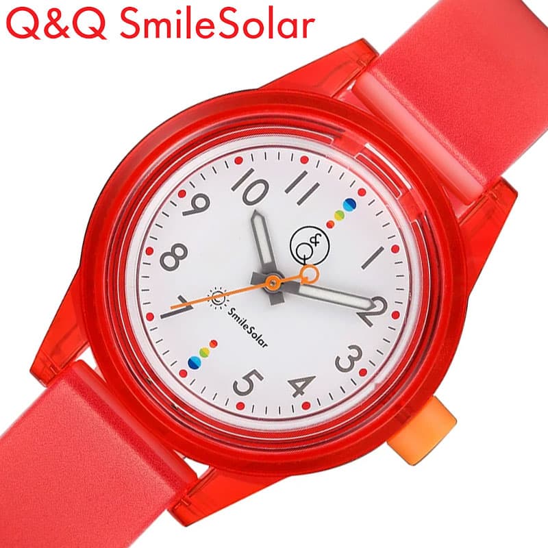 シチズン 腕時計 Q&Q 時計 軽い ソーラー 防水 スマイルソーラー Smile Solar マッチングスタイル RP29-011 ホワイト レッド 2 トマトレッド かわいい 小さい 女の子 男の子 子供 キッズ レディース 家事 ブランド プレゼント 新社会人 入学 卒業 ギフト 母の日
