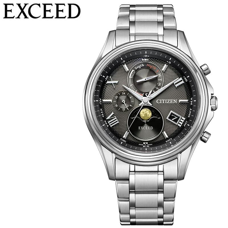 【最大52,800円引き】【20％OFF】 シチズン 腕時計 CITIZEN 時計 エクシード EXCEED メンズ BY1020-61E 男性 ブラック シルバー 電波 ソーラー エコ・ドライブ ダイレクトフライト ムーンフェイズ ペアモデル Eco-Drive おすすめ おしゃれ ブランド 新社会人 卒業 ギフト｜ブランドアクセと腕時計のカプセル