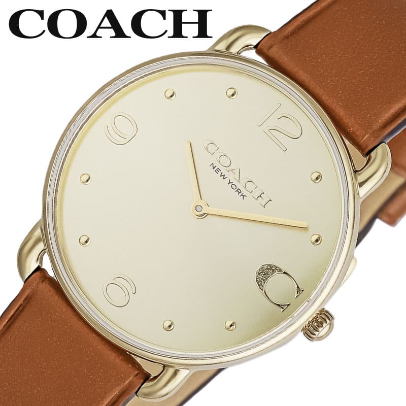 【最大7,502円引き】【29%OFF】 コーチ 腕時計 COACH 時計 エリオット ELLIOT レディース CO-14504201 女性 クリームホワイト ライトブラウン レザー 牛革 革 革製 シンプル きれいめ 定番 万能 大人カジュアル センス 上品 おすすめ ブランド プレゼント ギフト 母の日|ブランドアクセと腕時計のカプセル