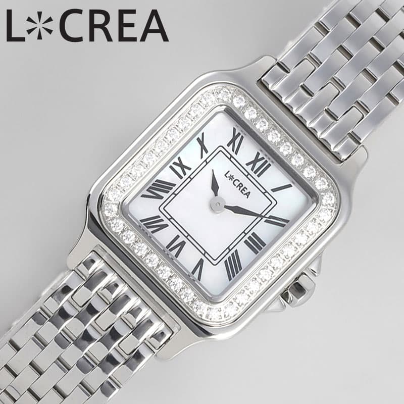 ルクレア 腕時計 LCREA 時計 キャレ キュービックジルコニア レディース シルバー ソーラー カレ ビジネス 女性 電池交換不要 日本製 かわいい ファッション おすすめ ブランド プレゼント 新社会人 入学 卒業 ギフト LC2301-SS7L CARRE de CZ