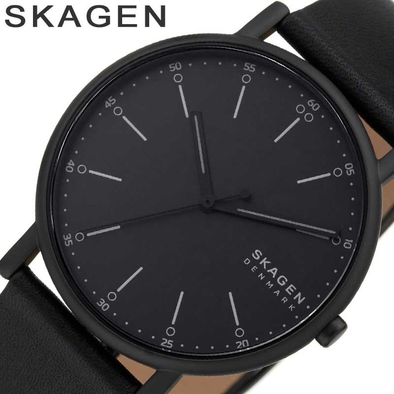 スカーゲン 腕時計 SKAGEN 時計 シグネチャー SIGNATUR メンズ ブラック 男性 仕事 ビジネス オフィス スーツ 記念日 贈り物 就活 就職祝い祝い シンプル 薄型 軽い レザー 革 革ベルト SKW6902 おすすめ ブランド プレゼント 新社会人 入学 卒業 ギフト 父の日|ブランドアクセと腕時計のカプセル