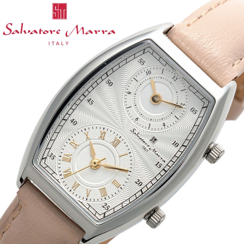 サルバトーレ マーラ 腕時計 Salvatore Marra 時計 レディース ベージュ 女性 仕事 ビジネス オフィス 誕生日 お祝い 彼女 嫁 奥さん 母 贈り物 SM23107 デュアルタイム レクタングル シンプル 軽い ブランド プレゼント ホワイトデー ギフト 就活