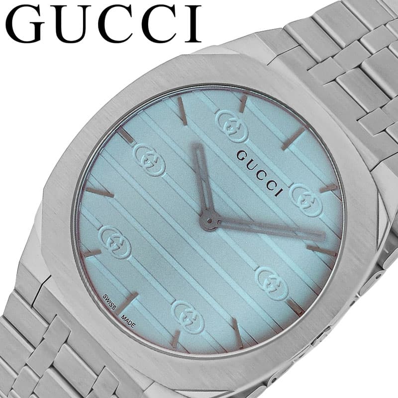 グッチ 腕時計 GUCCI 時計 25H ユニセックス シルバー グリーン 男女兼用 仕事 ビジネス 上品 高級感 冠婚葬祭 ラグジュアリー 使いやすい アナログ ラウンド YA163409 ブランド プレゼント 新社会人 入学 卒業 ギフト 誕生日 記念日 お祝い 就活 就職活動