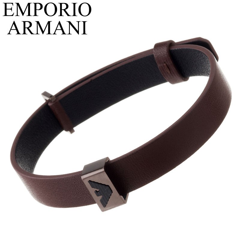 エンポリオ アルマーニ EMPORIO ARMANI ホワイトデー プレゼント アクセサリー メンズ ブレスレット 男性 レザー レザーブレスレット レザーバングル バングル 記念日 贈り物 彼氏 夫 旦那 様 パパ 父 息子 高級感 EGS2936200 定番 おすすめ ギフト｜ブランドアクセと腕時計のカプセル