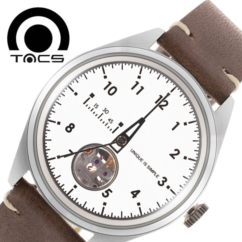 タックス タイムルーラー 腕時計 TACS TIME RULER メンズ ホワイト ブラウン 時計 機械式 自動巻き TS2204A 人気 おすすめ おしゃれ ブランド プレゼント 新社会人 入学 卒業 ギフト 父の日｜ブランドアクセと腕時計のカプセル 27,885円