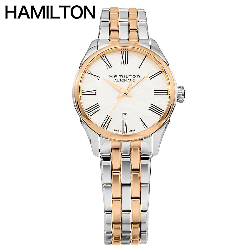 ハミルトン 腕時計 HAMILTON 時計 ジャズマスター JAZZ MASTER Lady Auto レディース H42225191 女性 ホワイトパール シルバー ピンクゴールド 機械式 自動巻き 人気 おすすめ おしゃれ ブランド プレゼント 入学 卒業 ギフト 母の日｜ブランドアクセと腕時計のカプセル 55,968円