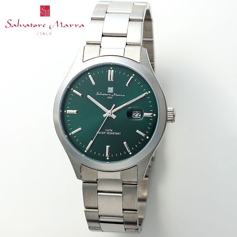 サルバトーレマーラ 腕時計 SalvatoreMarra 時計 ニュースタンダード メンズ SM24107-SSGR 男性 グリーン シルバー 人気 おすすめ おしゃれ ブランド プレゼント ホワイトデー ギフト