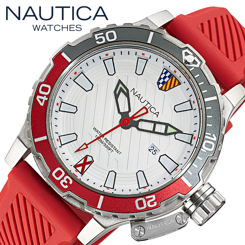 ノーティカ 腕時計 NAUTICA GLENROCK LAGOON 時計 グレンロックラグーン メンズ WNANAPGLS110 男性 SILVER(シルバー) RED(レッド) 人気 おすすめ おしゃれ ブランド プレゼント ホワイトデー ギフト｜ブランドアクセと腕時計のカプセル