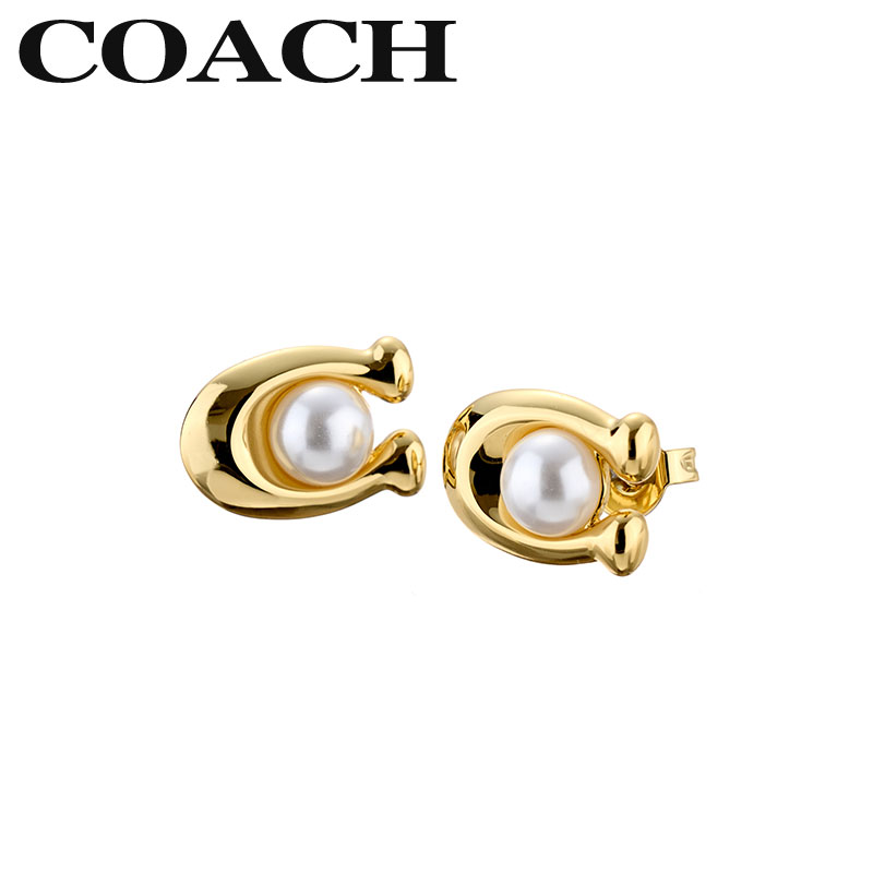 コーチ ピアス COACH レディース 新社会人 入学 卒業 プレゼント 女性 アクセサリー アクセ ジュエリー ゴールド パール 341922GLD100 ブランド シンプル かわいい 大人 人気 おすすめ おしゃれ 彼女 母親 お母さん 嫁 さん 友達 女友達 誕生日プレゼント お祝い 結婚記念日